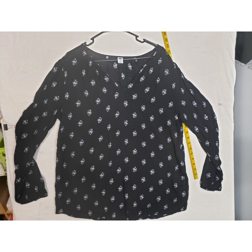 Womens XL Black Blouse From Old Navy Long Sleeve